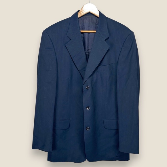 Ermenegildo Zegna Cloth High Performance Blazer Sport Coat Men 44L Navy Wool